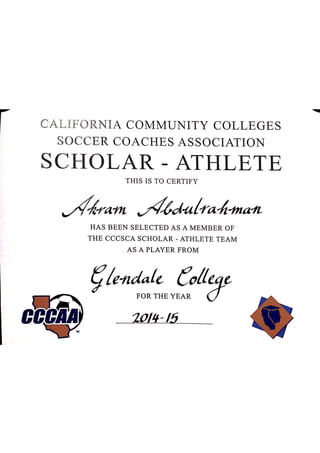 Scholar Athlete Award