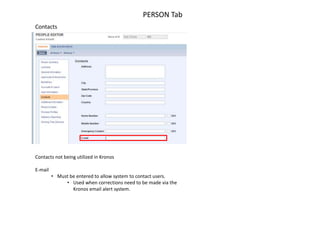 Kronos Email PP KRONOS SETUP TRAINING | PPTX