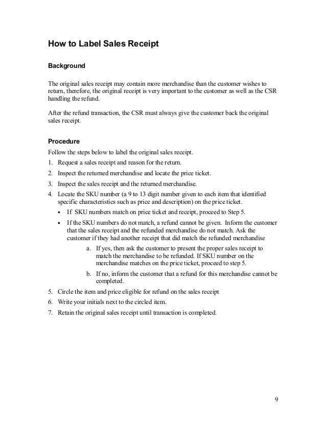 how to write a sales receipt