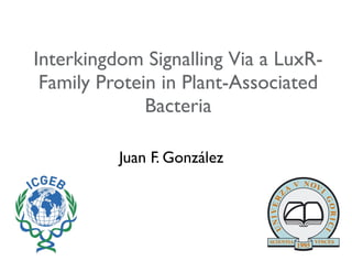 Interkingdom Signalling Via a LuxR-
Family Protein in Plant-Associated
Bacteria
Juan F. González
 