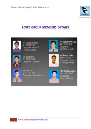 Research Paper Setting & Point Review 2014
3 Product DevelopmentGMM260
 