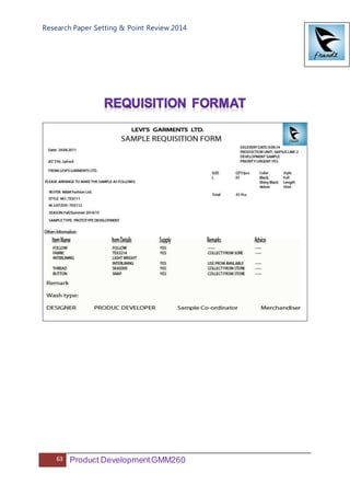 Research Paper Setting & Point Review 2014
63 Product DevelopmentGMM260
 