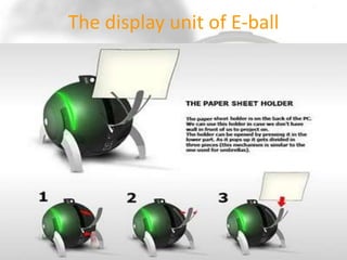 The display unit of E-ball

 