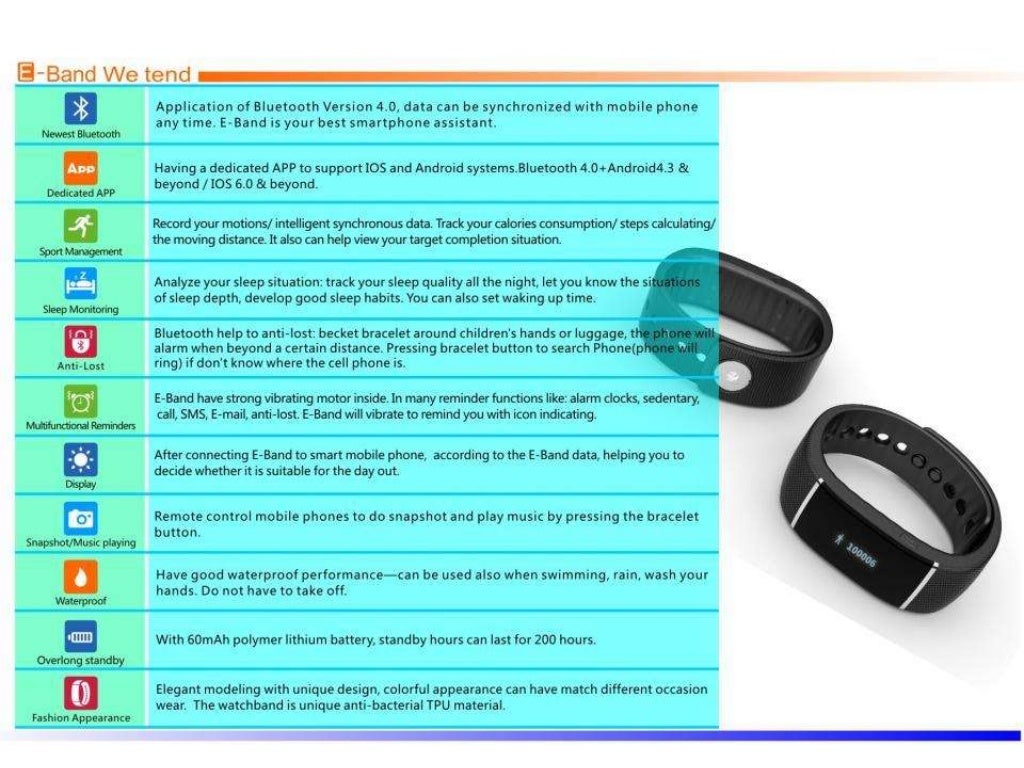 E band s 55 smart bluetooth bracelet in stock 6 colors