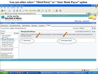 You can either select “ Third Party” or “ Inter Bank Payee” option
 