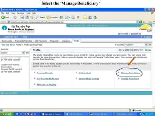 You can either select “ Third Party” or “ Inter Bank Payee” option
 