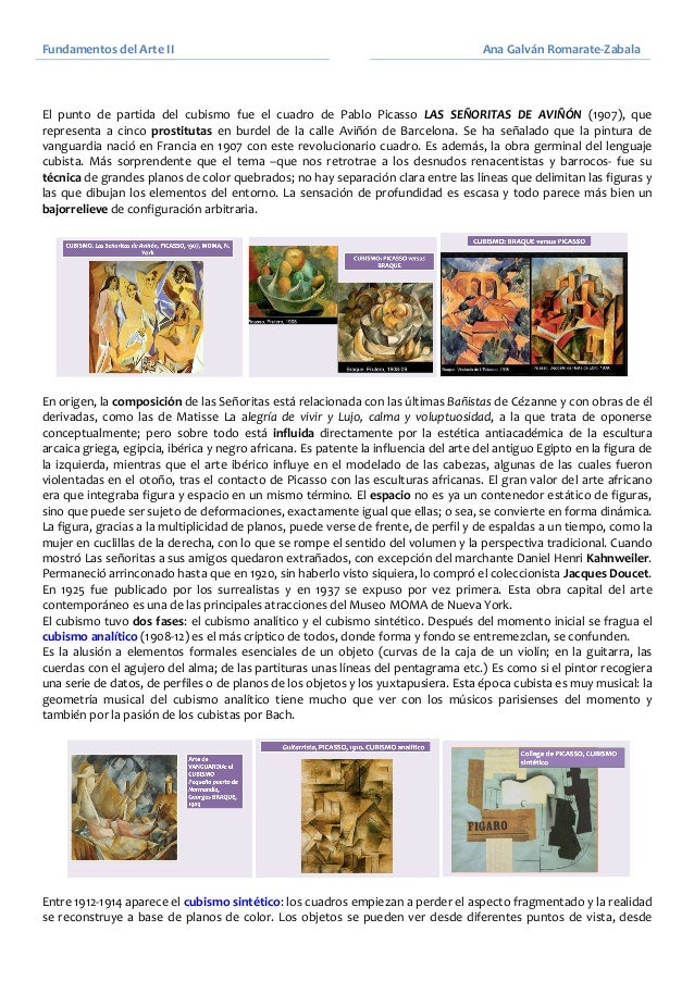 APUNTES FUNDAMENTOS DEL ARTE II.TEMA 3 EBAU. EL ARTE CUBISTA CARACTE…