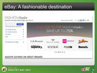 eBay: A fashionable destination




                                  10
                                  6
 