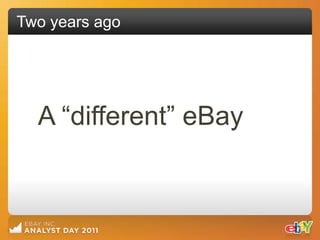 Two years ago




  A “different” eBay
 