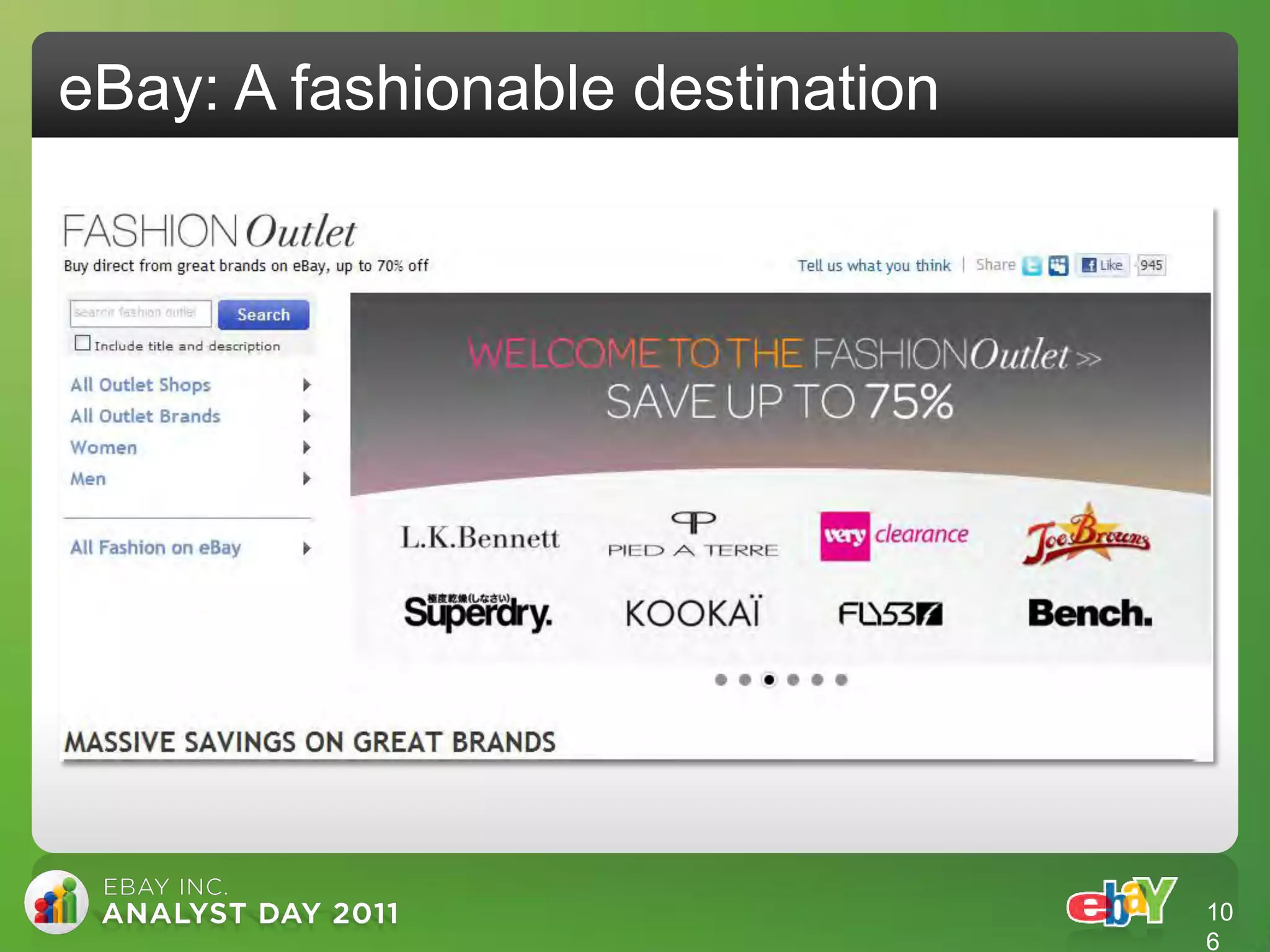 eBay: A fashionable destination




                                  10
                                  6
 