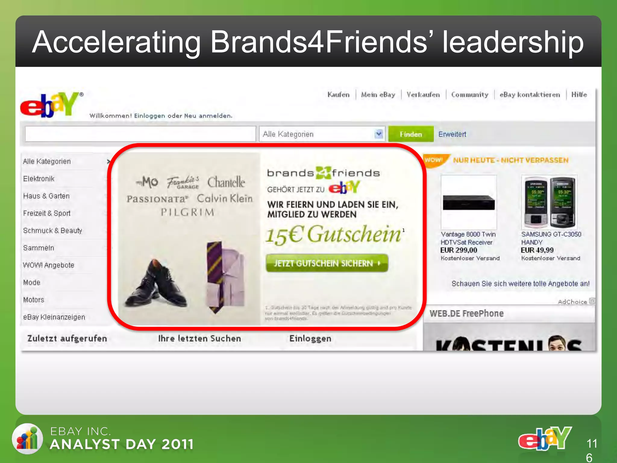 Accelerating Brands4Friends‟ leadership




                                          11
                                          6
 