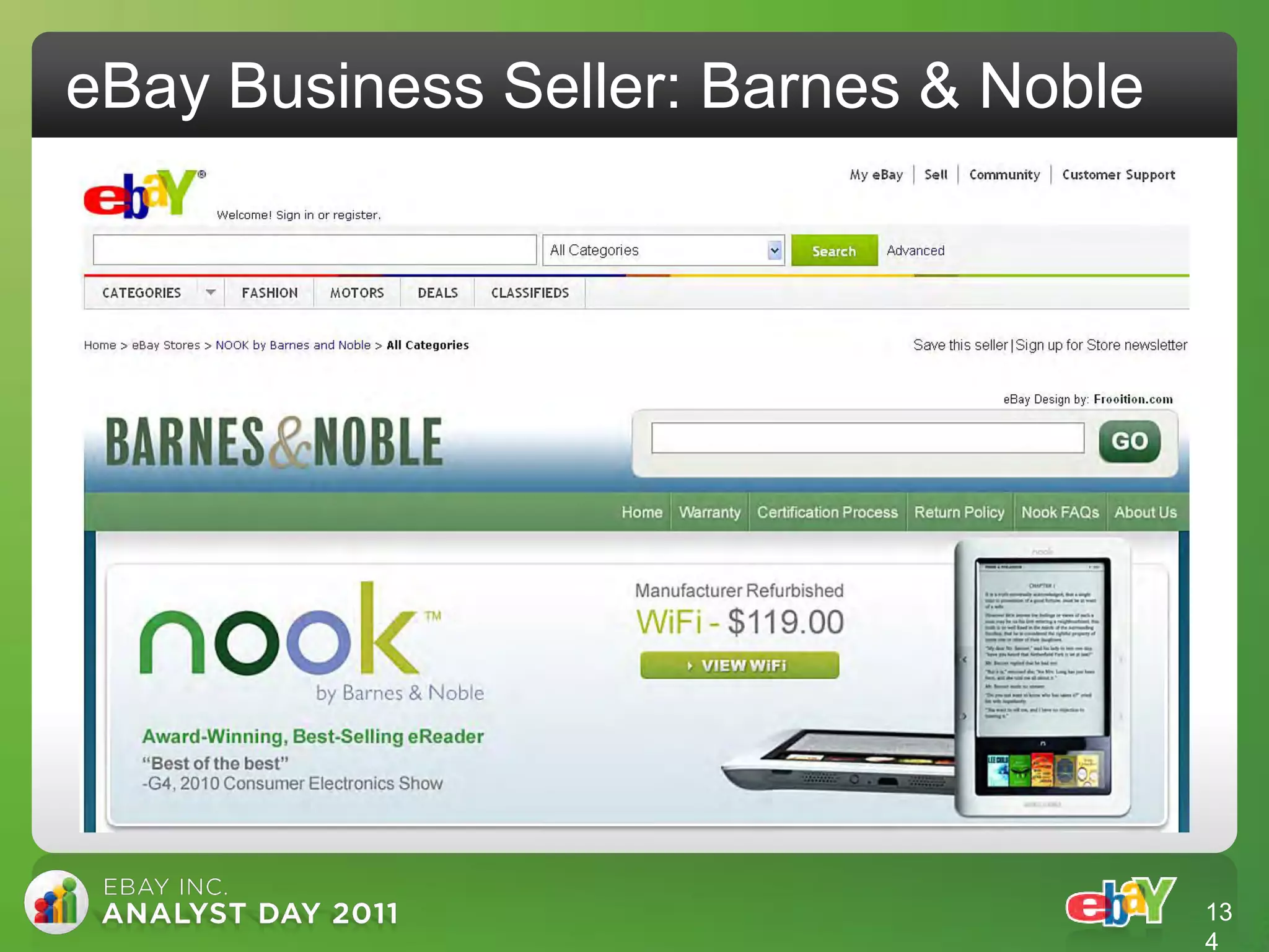 eBay Business Seller: Barnes & Noble




                                       13
                                       4
 
