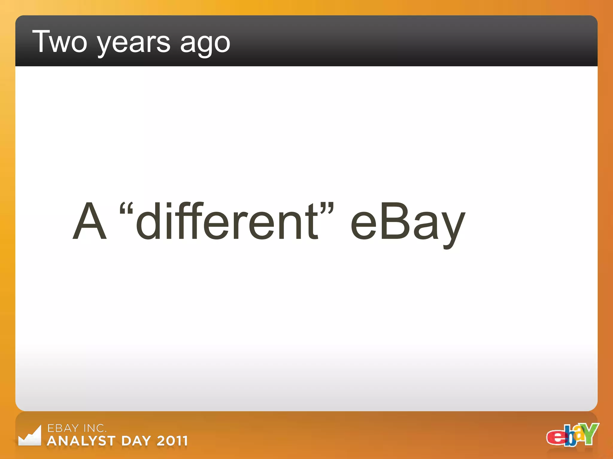 Two years ago




  A “different” eBay
 