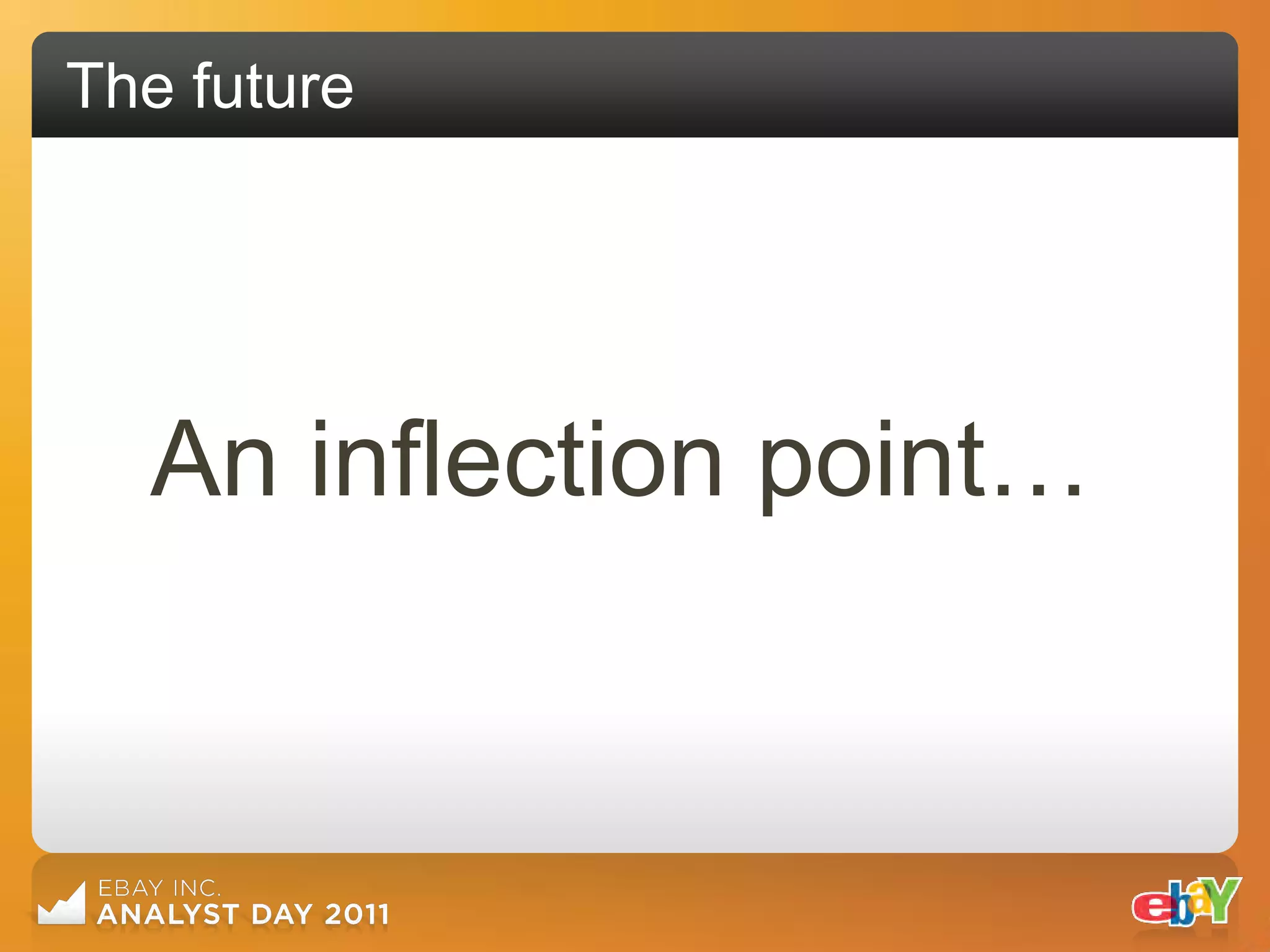 The future




  An inflection point…
 