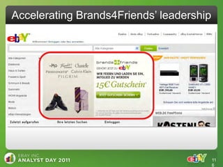 Accelerating Brands4Friends‟ leadership




                                          11
                                          6
 