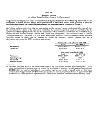 E Bay Finalq32008 Earnings Release