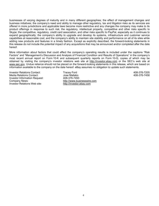 E Bay Finalq32008 Earnings Release