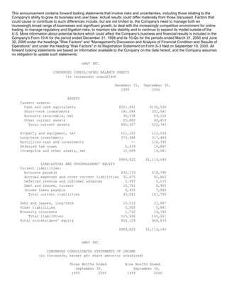 Ebay News 2000 10 19 Earnings
