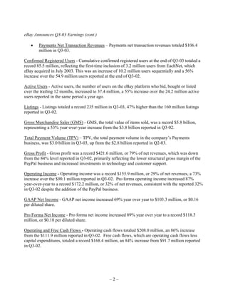 Ebay News 2003 10 16 Earnings
