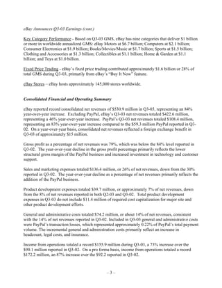 Ebay News 2003 10 16 Earnings