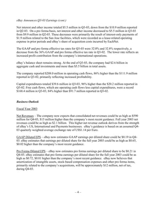 Ebay News 2003 10 16 Earnings
