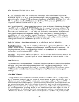Ebay News 2003 7 24 Earnings