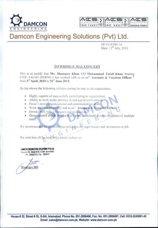 Damcon Exp Letter