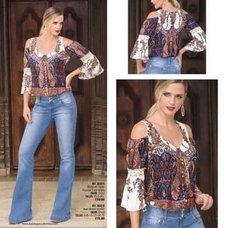 Ref. 353015
Blusa en rayón
Viscosa Estampada
Color: Único
Tallas: XS-S-M-L
$109.990
Ref. 383218
Jean denim stretch
Color: Único
Tallas: 6-8-10-12-14-16
$129.990
28
ebba www.katalogoscolombia.com
 