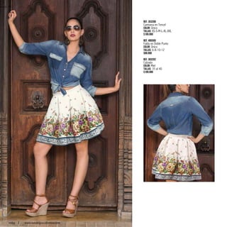 Ref. 353206
Camisera en Tencel
Color: Único
Tallas: XS-S-M-L-XL-XXL
$109.990
Ref. 495505
Falda en Doble Punto
Color: Único
Tallas: 6-8-10-12
$89.990
Ref. 303202
Calzado
Color: Miel
Tallas: 35 al 40
$109.990
30
ebba www.katalogoscolombia.com
 