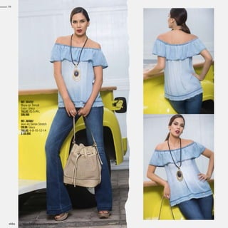 Ref. 353232
Blusa en Tencel
Color: Único
Tallas: XS-S-M-L
$89.990
Ref. 383002
Jean en Denim Stretch
Color: Único
Tallas: 6-8-10-12-14
$139.990
56
www.katalogoscolombia.comebba
 