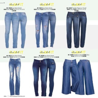 Ref. 383206 Jean Denim Stretch
Color: Único Tallas: 6-8-10-12-14-16-18
$139.990
Ref. 383212 Jean Denim Stretch
Color: Único Tallas: 6-8-10-12-14 $139.990
Ref. 383210 Jean Denim Stretch
Color: Único Tallas: 6-8-10-12-14 $139.990
Ref. 383208 Jean Denim Stretch
Color: Único Tallas: 6-8-10-12-14-16-18 $149.990
Ref. 333203 Pantalón Palazzo en Tencell
Color: Único Tallas: 6-8-10-12-14-16
$129.990
SLIM FIT
SLIM FIT
SLIM FIT
SLIM FIT
SLIM FIT
SLIM FITRef. 332902 Pantalón en tencell Color: Único
Tallas: 6-8-10-12-14 $149.990
60
www.katalogoscolombia.comebba
 