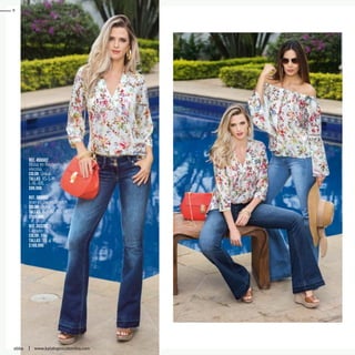 Ref. 455502
Blusa en Rayón
viscosa
Color: Único
Tallas: XS-S-M-
L-XL-XXL
$99.990
Ref. 383002
Jean en Denim Stretch
Color: Único
Tallas: 6-8-10-12-14
$139.990
Ref. 303202
Calzado
Color: Miel
Tallas: 35 al 40
$109.990
8
ebba www.katalogoscolombia.com
 