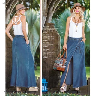 ebba.com.co20
Ref. 353940
Blusa basica en chiffón crepé
Color: Blanca-amarilla-rosa
Tallas: XS-S-M-L-XL
$79.990
Ref. 393903
Falda larga en tencel
Color: Indigo
Tallas: 6-8-10-12-14
$149.990
Ref. 313905
Bolso (cuero y lona)
Color: Único
$249.990
Ref. 303905
Calzado
(Lleva piezas en cuero)
Color: Único
Tallas: 35 a 40
Tacón: 12 cms
$149.990
 