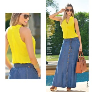 Ref. 352827
Blusa En Rayón Chalis
Color: Amarillo
Tallas: XS-S-M-L-XL
$79.990
Ref. 392803
Falda En Tencel
Color: Único
Tallas: XS-S-M-L
$149.990
Ref. 362806
Gafas
Color: Animal
$34.990
Ref. 312805
Bolso
Color: Miel
$119.990
Ref. 302803
Calzado
Color: Miel
Tallas: 35 Al 40
$109.990
PRE/FALL201537
 