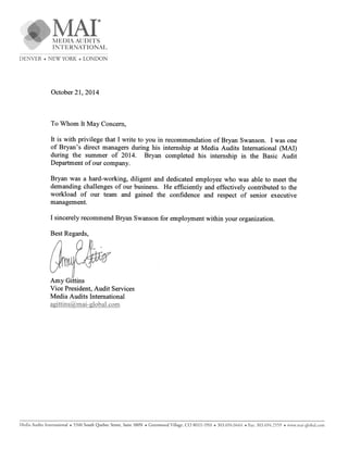 Bryan Swanson-Letter of Recommendation MAI