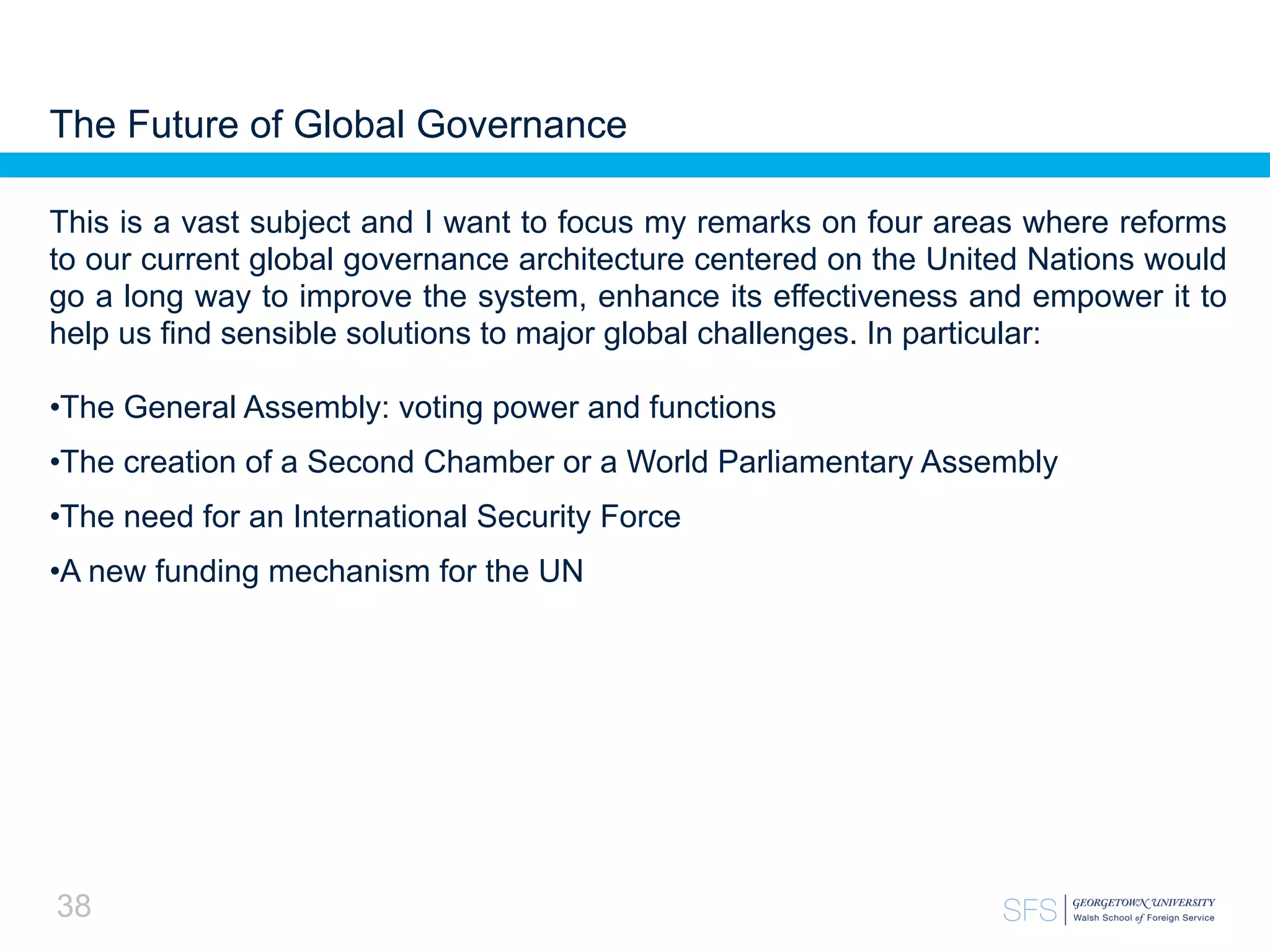 Global Governance in the 21st Century: The Future at Risk (Augusto ...