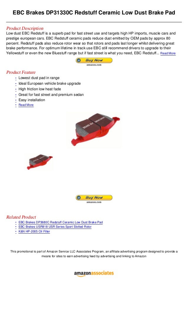Ebc brakes dp31330 c redstuff ceramic low dust brake pad