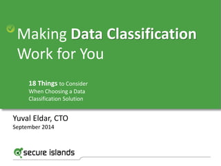 18 Tips for Data Classification - Data Sheet by Secure Islands | PDF