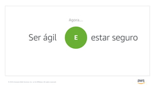© 2019, Amazon Web Services, Inc. or its Affiliates. All rights reserved.
OUESer ágil estar seguro
Agora…
 