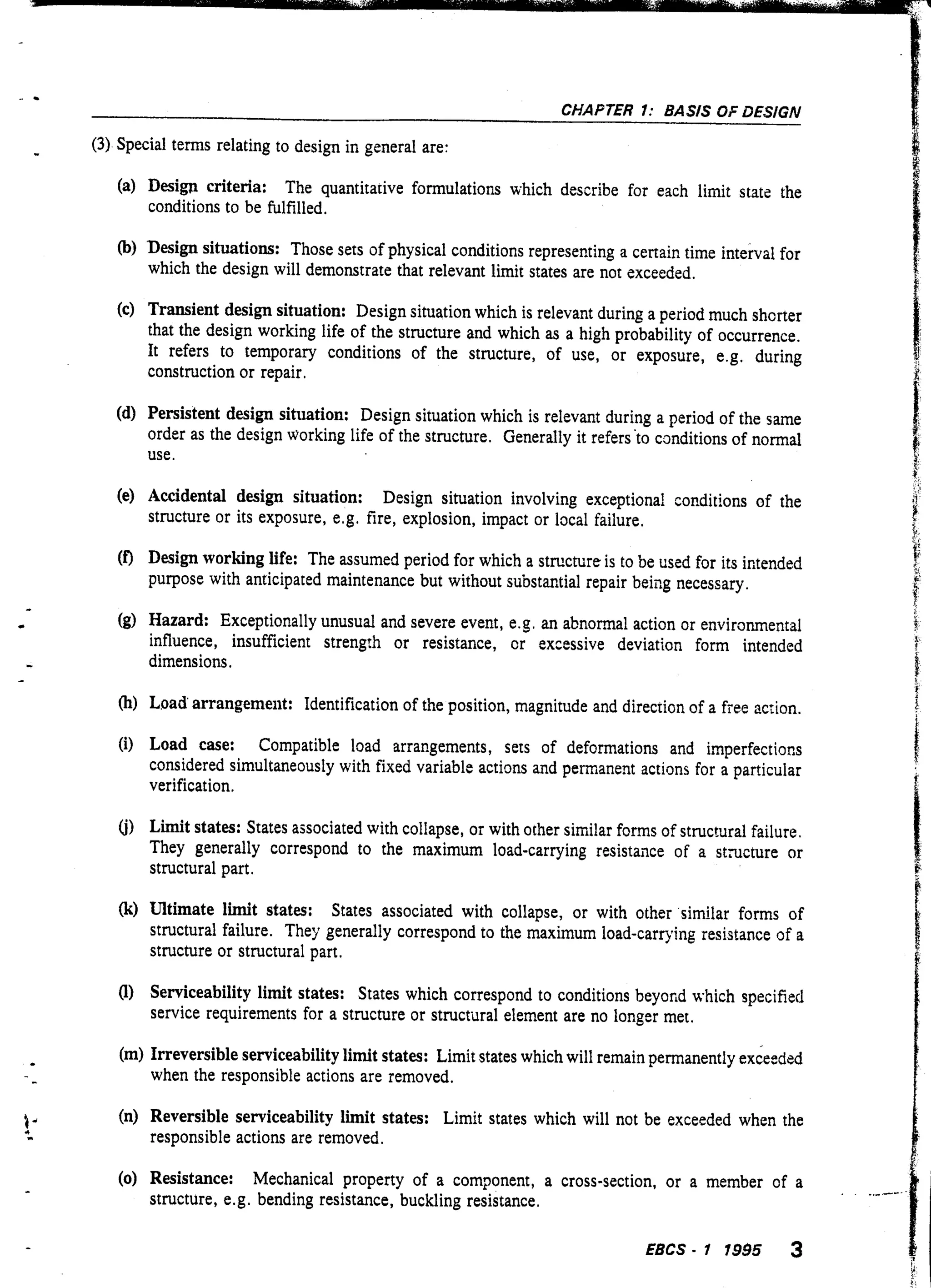 Ebcs 1 basis of design actions on structures | PDF