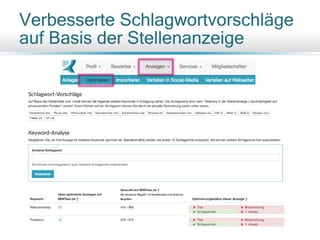 Verbesserte Schlagwortvorschläge
auf Basis der Stellenanzeige
 