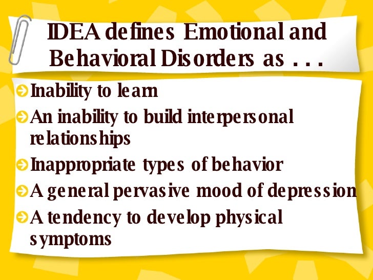 emotional behavioral and physical disabilities 2 essay Mental health is the balanced development of the individual's personality and emotional attitudes which enable him to live short essay on the importance of mental health most important function of education and schools is to secure the mental health of boys and girls physical. emotional behavioral and physical disabilities 2 essay Mental health is the balanced development of the individual's personality and emotional attitudes which enable him to live short essay on the importance of mental health most important function of education and schools is to secure the mental health of boys and girls physical.