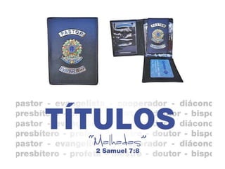 Lição 11 - O Presbítero, Bispo ou Ancião