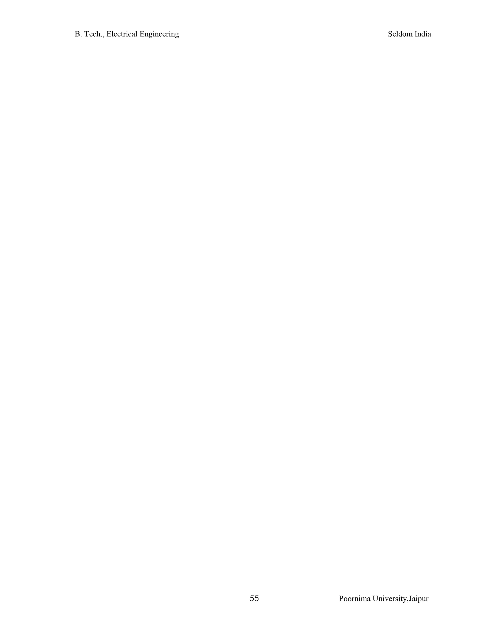 B. Tech., Electrical Engineering Seldom India
55 Poornima University,Jaipur
 