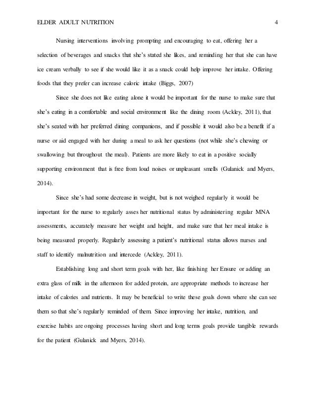 Subjective and objective data for imbalanced nutrition picture