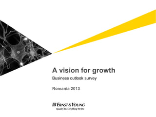 A vision for growth
Business outlook survey
Romania 2013
 