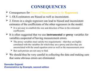 REGRESSION DIAGNOSTIC IV: MODEL SPECIFICATION ERRORS | PPT