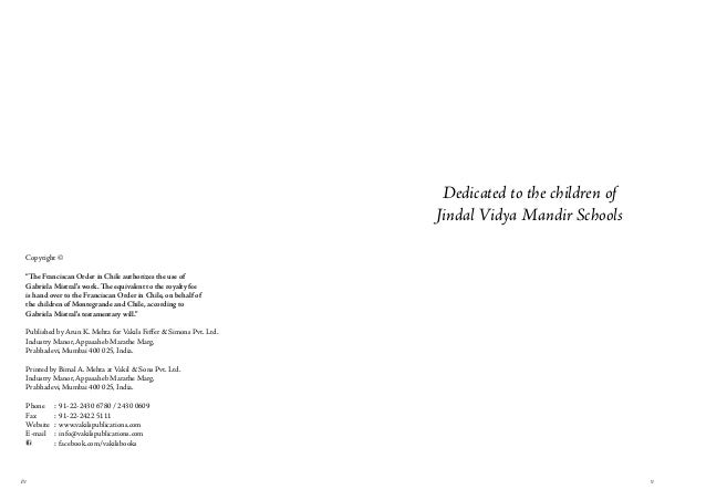 Gabriela Mistral Selected Poems