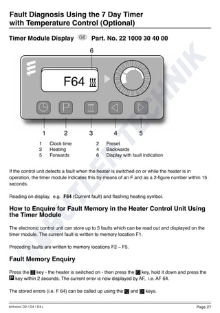 Eberspacher Airtronic D2 Instructions | PDF
