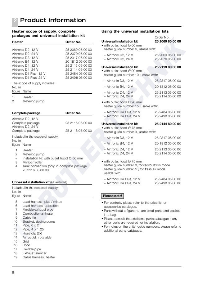 Eberspacher Airtronic D4 Manual